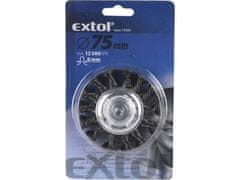 Extol Craft Kartáč rotační (17039) copánkový, ?75mm, vlnitý drát S 0,5mm, stopka 6mm