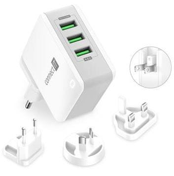 Connect IT Nomad2 WorldTravel nabíjecí adaptér 3× USB-A, 24W, bílý (CWC-3310-WH)