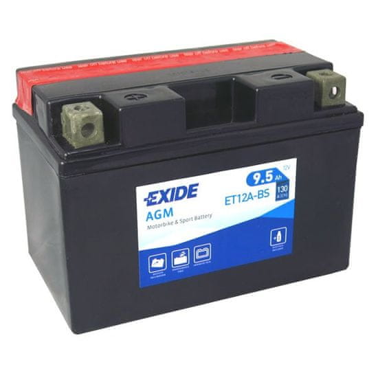 Exide | Motobaterie EXIDE ET12A-BS12V 9,5Ah 130A