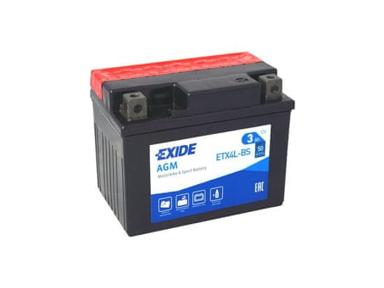 Exide | Motobaterie EXIDE ETX4L-BS 12V 3Ah 50A