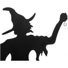 Europalms Kovová silueta čarodejnice s koštětem, černá, 150cm
