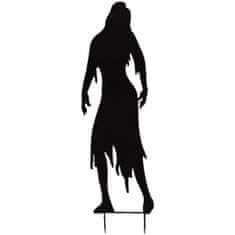 Europalms Kovová silueta zombie ženy, černá, 135 cm