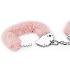 Lovetoy Sexy růžová pouta s plyšem Lovetoy Fetish Fluffy Handcuffs