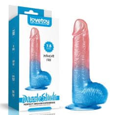 Lovetoy Lovetoy Dazzle Studs 7.5" (19 cm), rovné dvoubarevné dildo s přísavkou