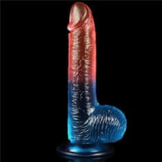 Lovetoy Lovetoy Dazzle Studs 7.5" (19 cm), rovné dvoubarevné dildo s přísavkou