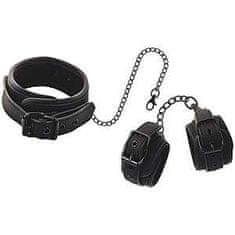 FETISH SUBMISSIVE Silný obojek s poutama Fetish Submissive COLLAR AND HANDCUFFS