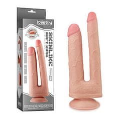 Lovetoy LoveToy Skinlike Double Penetration Soft Cock, dvojité dildo na dvojité proniknutí