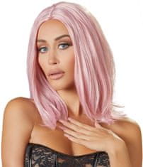 Cottelli Collection Cottelli Wig Bob Pink, růžová paruka s rovnými vlasy 30 cm