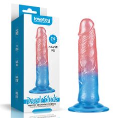 Lovetoy Lovetoy Dazzle Studs 7" (17.5 cm), rovné dvoubarevné dildo s přísavkou