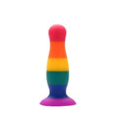 Dreamtoys Duhový pride anální kolík COLORFUL LOVE střední silikonový 12,5x3,5 cm