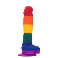 Dreamtoys Duhové pride dildo COLORFUL LOVE střední silikonové 20x3,8 cm