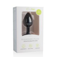 Easytoys Anální kolík s diamantem EasyToys Diamond Plug Small malý černý