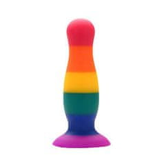 Dreamtoys Duhový pride anální kolík COLORFUL LOVE velký silikonový 14,5x4 cm