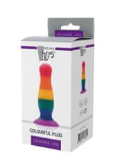 Dreamtoys Duhový pride anální kolík COLORFUL LOVE velký silikonový 14,5x4 cm