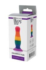 Dreamtoys Duhový pride anální kolík COLORFUL LOVE malý silikonový 10,5x3 cm