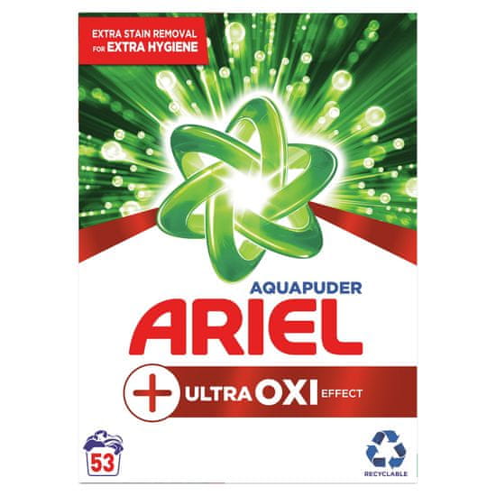 Ariel AquaPuder OXI Extra Hygiene Prací Prášek 53 Praní