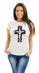 STRIKER Dámské tričko Ježíš na kříži černý Barva: Bílá, Velikost: M