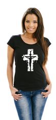 STRIKER Dámské tričko Ježíš na kříži černý Barva: Bílá, Velikost: M