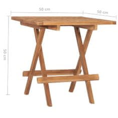 Petromila Skládací zahradní stolek 50 x 50 x 50 cm masivní teakové dřevo