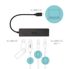 I-TEC USB-C Metal HUB 2× USB 3.0 + 2× USB-C C31HUBMETAL2A2C