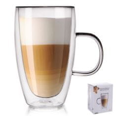 KINGHoff Termo sklenice na latté s dvojitou stěnou o objemu 430 ml