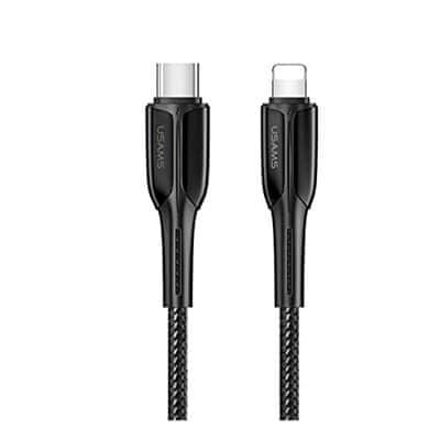 USAMS SJ401 Datový Kabel Zinc Alloy PD Fast Charge Type C / Lightning Black (EU Blister) (SJ401USB01) - rozbaleno