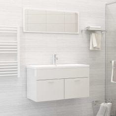 Vidaxl 2dílný set koupelnového nábytku bílý vysoký lesk dřevotříska