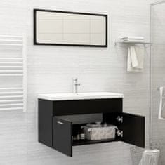 Vidaxl 2dílný set koupelnového nábytku černý dřevotříska