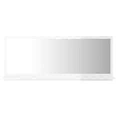 Vidaxl Koupelnové zrcadlo bílé vysoký lesk 90x10,5x37 cm dřevotříska
