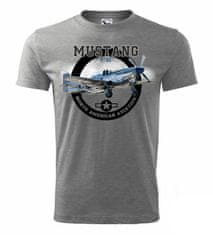STRIKER Tričko Mustang P-51 Barva: Olivová, Velikost: M