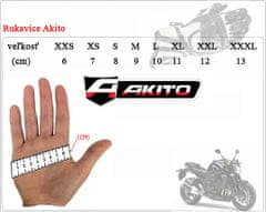 AKITO Moto rukavice SPORTMAX XS bílé