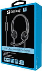 Sandberg USB Pro Stereo Headset s mikrofonem, černá