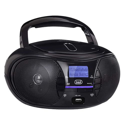 Trevi Přehrávač , CMP 581 DAB BK, přenosný CD/MP3 přehrávač, CD/CDR/CDRW/MP3, USB, AUX, 230 V