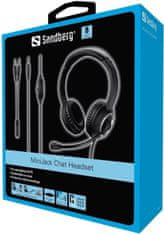 Sandberg MiniJack Chat Headset s mikrofonem, černá