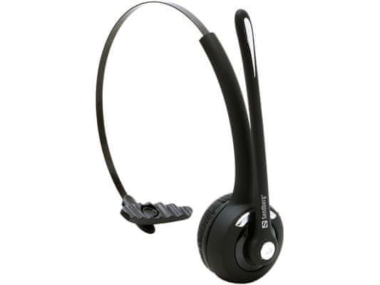 moderní bezdrátová Bluetooth 5.0 sluchátka sandberg bluetooth office headset 180mah baterie výdrž 14 h na nabití pohodlná dosah až 10 m výborná pro online hovory mono provedení super zvuk výkonný měnič