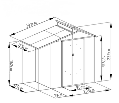 IWHOME Zahradní domek HERA Z-A 3,78 m² antracit + podlahová konstrukce HERA Z-A IWH-10230008 + IWH-10240008