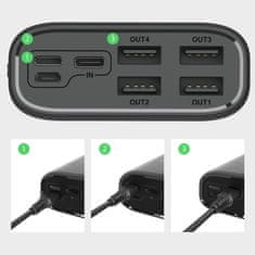 DUDAO K8Max Power Bank 4x USB 30000mAh 4A, bíla