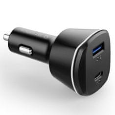 Spigen Powerarc USB / USB-C autonabíječka QC PD 30W, černá