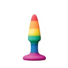 NS Novelties Colours Pride Pleasure Plug Mini (Rainbow), duhový anální kolíček 8,9 x 2,5 cm