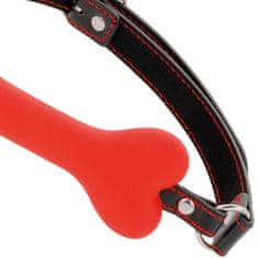 Darkness Darkness Bone Gag Silicone Red, červený roubík ve tvaru psí kosti 14,8 x 2,5 cm