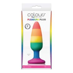 NS Novelties Colours Pride Pleasure Plug Medium (Rainbow), duhový anální kolíček 14 x 3,9 cm