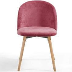 shumee Sada jídelních židlí sametové, růžové, 2 ks