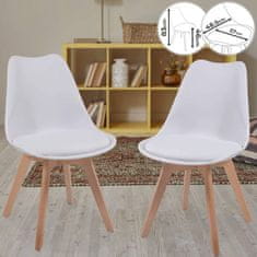 shumee Sada jídelních židlí s plastovým sedákem, 4 ks, bílá
