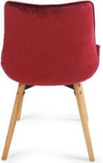 shumee Sada prošívaných jídelních židlí, tmavě červené, 2 ks