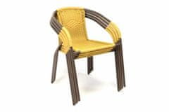 Greatstore Sada 4 kusů zahradních židlí s výpletem - béžová