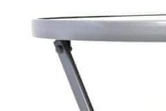 shumee Zahradní bistro stolek skleněný se sklopnou deskou - stříbrný