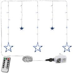 shumee Vánoční závěs - 5 hvězd, 61 LED, studeně bílá, ovladač