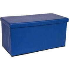 Greatstore Skládací lavice s úložným prostorem - modrá