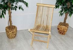 Greatstore DIVERO skládací židle z týkového dřeva, 2 kusy