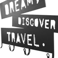 shumee Nástěnný věšák se čtyřmi háčky, Dream, Discover, Travel